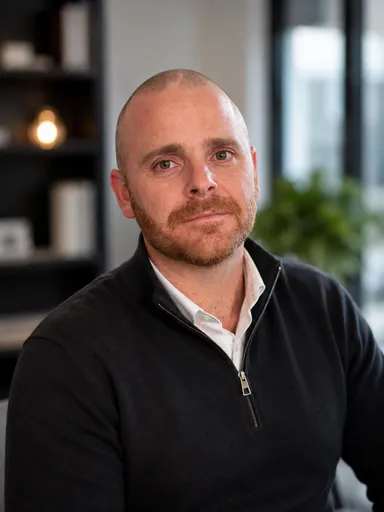 Studio headshot of Liam McMillan, Prosep Chief Financial Officer